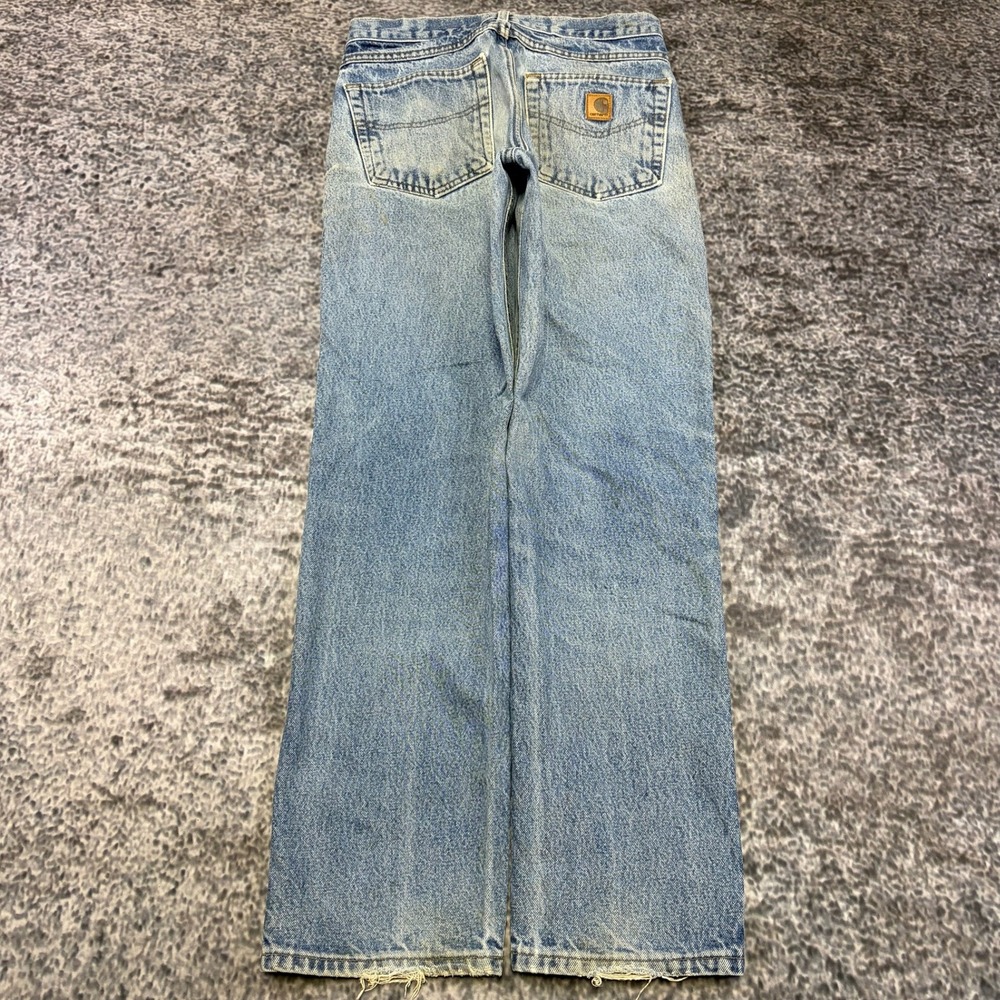 Vintage Carhartt Jeans Mens 31x32 Blue Faded Distressed Workwear Denim‎